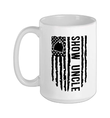 Livestock Show Uncle US Flag Livestock Show Uncle Ceramic Mug, White, 15oz - color: White, size: 15 Ounces