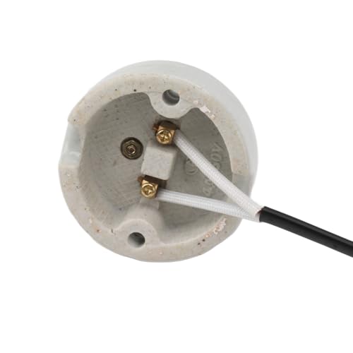 Gonetre Reptile Ceramic Heat Lamp Holder Professional E27 Socket Reptile Heat Light Fixture Holder for Lizard Tortoise Premium Ceramic Material Long Service Life (US Plug 120V)