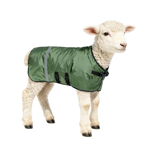 2pcs All-Weather Calf Blanket with Fleece Lining & Windproof Shell - Versatile Goat Blankets for Winter and Durable Sheep Blanket with Full Belly Coverage (Green 2pcs) - color: Green