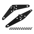 Hordion 2Pcs Strap Hinge Shed Door Hinges, 4 Inch Heavy Duty Gate Hinges Black Tee Hinge with Screws for Wood Gate Cabinet Door - size: 4 Inch, 2Pcs
