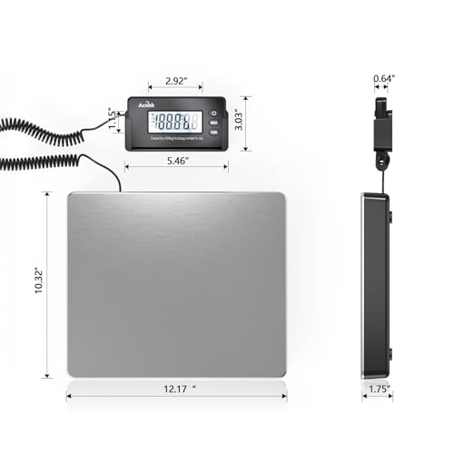 Shipping Scale for Package,440 LBS High Precision Wall Mounted Postal Scale,Digital Weighing Scale for Warehouse/Office/delivery Company, Includes Adapter and Product Manual
