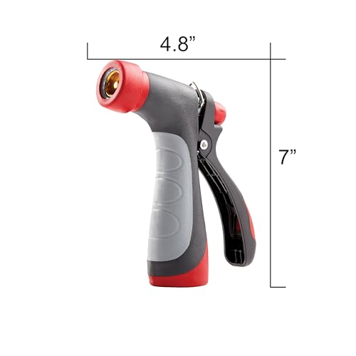Gilmour Pro Heavy Duty Rear Control Garden Hose Nozzle with Insulated Grip | Ergonomic Non-Slip Handle, Hot Water Compatible, Trigger Lock, Flow Control, Concentrated Stream