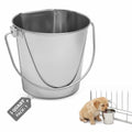 Stainless Steel Flat Side Bucket 1 Quart (0.25 Gallon)- Heavy Duty Hanging Food & Water Pail for Dogs, Cats, Birds, Kennel, Cages & Crates, Durable Rustproof Multi-Purpose Feeding Buckets - size: 1 Quarts