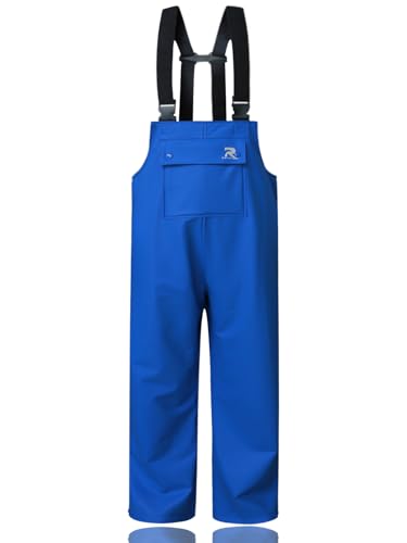 RainRider Rain Pants for Men Women Waterproof Rain Gear Bib Overalls Trousers for Fishing Hunting - color: Blue, size: XX-Large