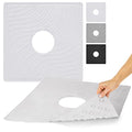 Vive Shower Mat - 22" by 22" Square Non Slip Large Bath Mat for Bathtub - Patented Design - Suction Cup Traction Skid Pad for Stalls Floors Tub - Textured Rubber with Drain Hole - color: Pearl White