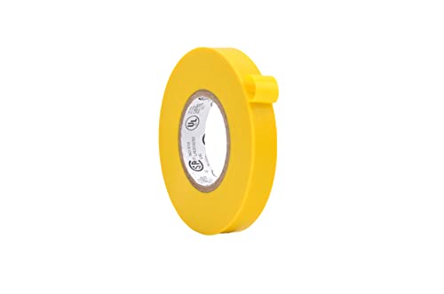 WOD Electrical Tape Yellow Professional Grade General Purpose UL/CSA Listed core. Vinyl Rubber Adhesive Electrical Tape: 1/2 inch X 66 ft - Use At No More Than 600V & 176F (Pack of 1) - color: Yellow, size: 1/2 Inch