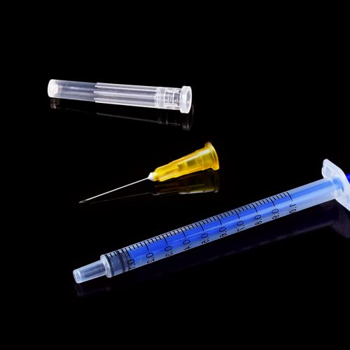 15 Pack 1ml 25Ga Plastic Syringe with Measurement for Scientific Labs and Industrial Dispensing, Disposable Individually Wrapped (15, 1ml 25Ga) - size: 1ml 25Ga
