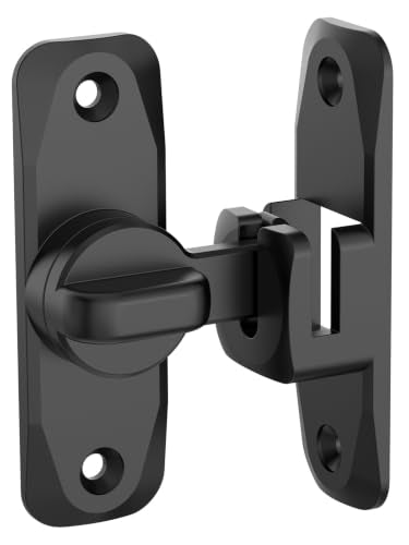90/180 Degree Flip Barn Door Lock, Protect Privacy - Security Sliding Door Latch, Small Gate Latches Hardware for Barn, Garden, Bathroom, Cabinet, Window (Black-1PC) | Protect Privacy - Security Lock, Small Gate Latches Hardware for Barn, Garden, Bathroom