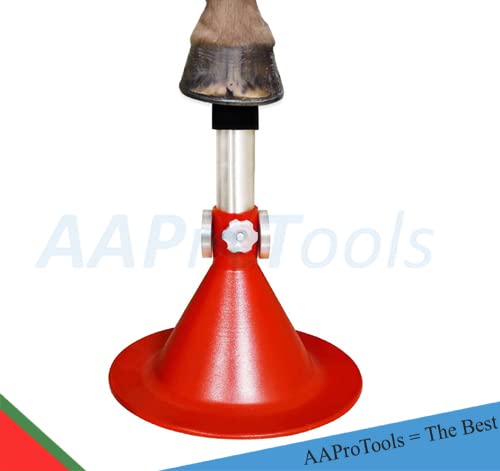 Standard Horse Size Hoof Farrier Stand - Red + Hoof Knife