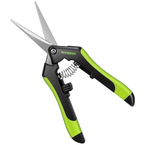 VIVOSUN 6.5 Inch Garden Scissors, Black Pruning Shears for Plants, 2-Pack | Straight Precision Stainless Steel Blades, Comfort Ergonomic Grips, Ideal Snip for Deadheading, Trimming & Shaping Plants - style: Black Straight Blade