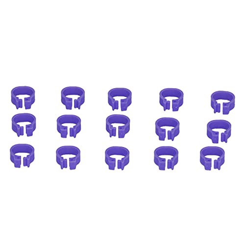 Zerodis 100PCS 8mm Leg Rings, Plastic Identification Bands for Pigeons, with Reusable Easy to Install for Poultry Dove Marking (Purple) - color: Purple