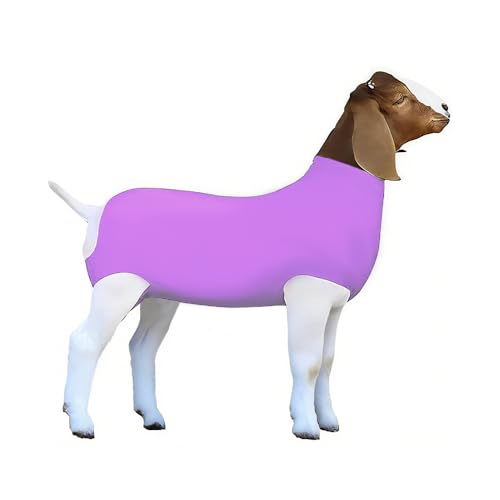 Spandex Goat Tube for Show Goats - Show Livestock Supplies: Goat Covers & Blankets (Violet, Large) - color: violet, size: Large