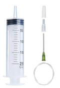 200ml Syringe with 27.6 Inch Tube and Needle 14G 1.5”, Large Plastic Syringe Individually Packaged for Scientific Labs, Watering, Refilling - style: 200 ml