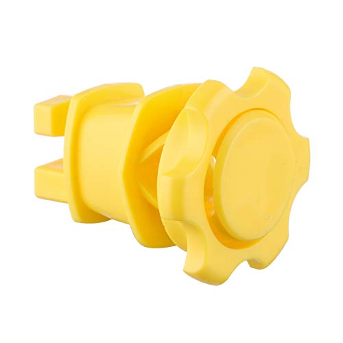 25-Pack Screw-Tight Electric Fence Round Post Insulator, Yellow | Wire Holding ·Two-Piece Design · Fits Round Posts · For Wire & Polywire - color: Yellow
