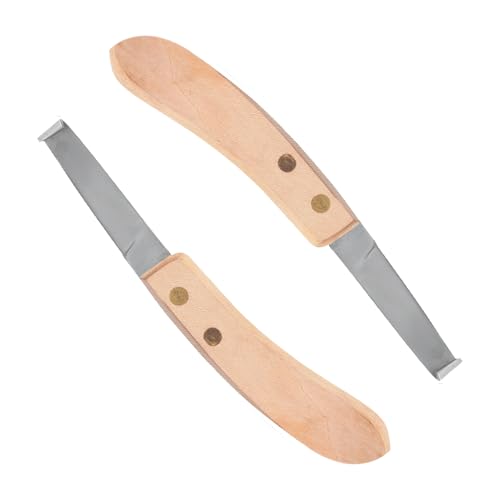 Hoof Knife Single Sided Edge Wide Blade – Stainless Steel Curved Blade Farrier Tool with Fine Wooden Grip, Multipurpose Hoof Trimming Knife for Livestock, 3-Inch Blade, 8.5-Inch Overall - style: Narrow-Blade - RH