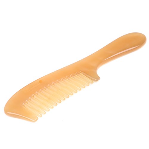 Wide Tooth Hair Comb for Women, Natural Detangling Horn Comb | Anti Static, Natural Sheep Horn, Scalp Massage, Easy to Detangle, Grooming, Wet, Dry, Curl, Beard, Hair Brush - color: Wide Tooth