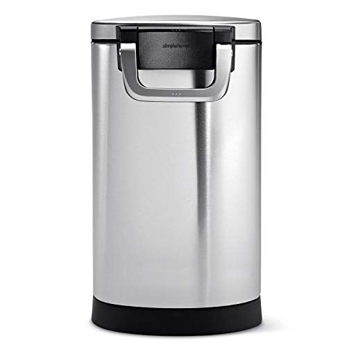 simplehuman Medium Pet Food Storage Container, Holds 25-29 lb / 11-13 kg of Dry Dog Food, Cat Food, or Bird Seed, Airtight Lock-Tight Lid with Magnetic Scoop, BPA-Free, Brushed Stainless Steel - color: Brushed Stainless Steel, size: Medium