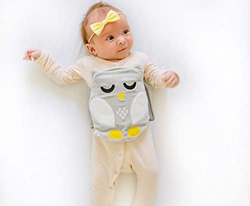 Baby Colic, Gas and Upset Stomach Relief, Baby Heated Tummy Wrap Newborns | Belly Hugger - Infant Swaddling Belly Belt, Heating Pad for Fussy Infants - color: Grey-white