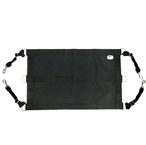 Majestic Ally 1200D 29"x19" Horse Stall Guard with Replaceable and Adjustable Length Straps and Replaceable Hardware (Black Black) - color: Black Black