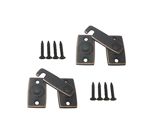 QCAA Solid Brass Shutter Bar/Door Latch, 7/8" x 2-3/32", Classic Bronze, 2 Pack, Made in Taiwan - color: Classic Bronze, size: 2 Pack