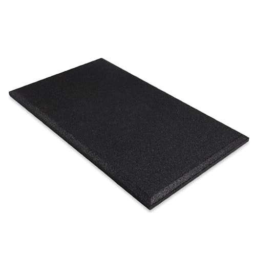 Heavy Duty Commercial Grade Rubber Playground Safety Mat - Playground Protection Mat for Swings and Slides - 54" Long X 32" Wide x 2" Thick (Black) - color: Black