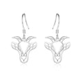 Celtic Animal Earrings for Women - Sterling Silver Hypoallergenic Horse/Dragon/Cow/Goat/Dragonfly/Butterfly Dangle Earrings Animal Jewelry Gifts Birthday Christmas Gifts for Women - color: Celtic Goat Skull Earrings