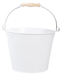 Esschert Design USA White Metal Bucket with Wood Handle (RD23)