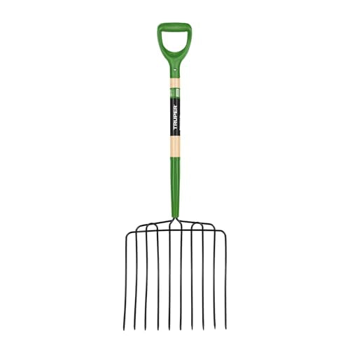Truper TruTough Ensilage Fork, Manure/Bedding Fork, 10 Tines, 30-Inch Wood Handle with Poly D-Handle (Model BPJ-10/30330) - size: 30-Inch, style: Tru Tough - Manure/Bedding Fork 10-Tine
