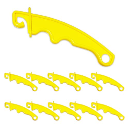 QMARK Electric Fence Plastic Gate Handles, Yellow, 8 Inch, 10 Pack | Insulated Plastic Hook, Portable