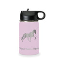 LaserGram Personalized 12oz Water Bottle, Horse (Lavender) | Engraved Gift, Vacuum Insulated Stainless Steel, Flip-Top Straw Lid, Laser Engraved With Your Name - color: Lavender, size: 12 Ounces