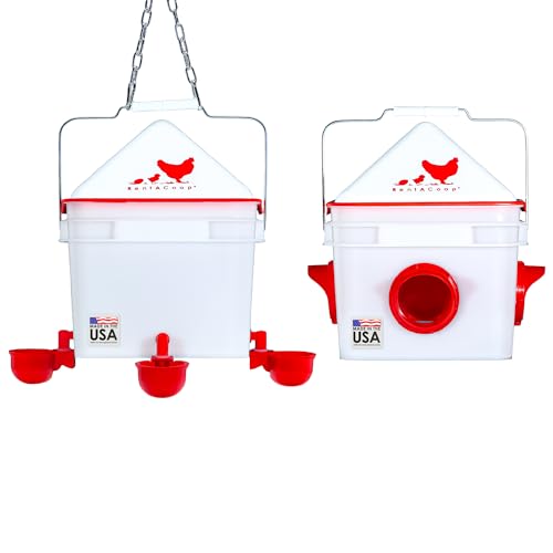 RentACoop Chick2Chicken 10lb Feeder & 2 Gal Waterer Set - 2025 Version - size: Without Stand