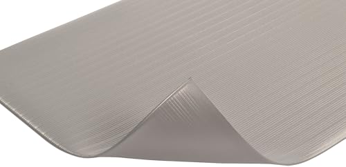 NoTrax 410 Airug® 2' x 60' x 3/8" Anti Fatigue Mat | Enhanced Slip Resistance with Beveled Edges and Ribbed Surface, Ideal for Industrial and Commercial Workplaces, Gray, - color: Grey, size: 720"L x 24"W x 0.4"Th, style: Ribbed Surface