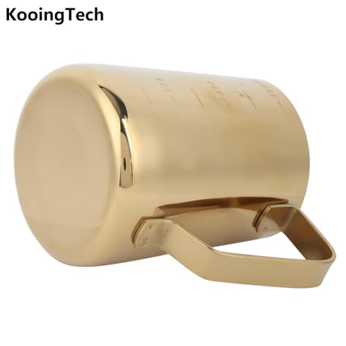 Frother Cup Milk Frother Gold Frothing Pitcher with Scale 350ml | Milk Frothing Cup Stainless Steel Home Office Coffee Frother Cups for Gold Coffee Bar Accessories