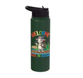 Welcome Back To School Cute Goat Student Boys Girls Kids Stainless Steel Insulated Water Bottle - color: Dark Green