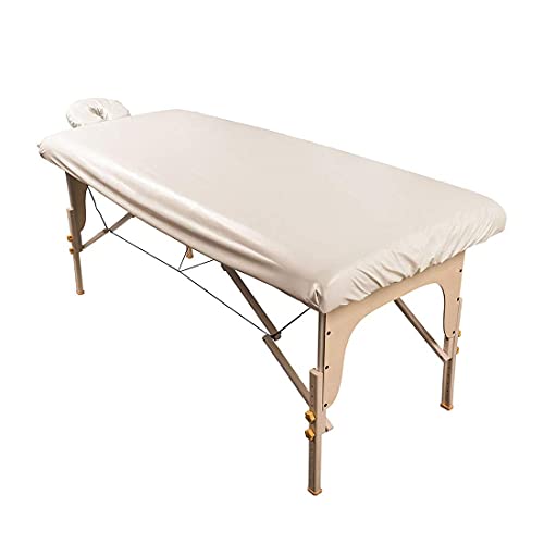 ForPro Professional Collection Waterproof Massage Table Cover, Protective Spa Treatment Sheet Set for Massage Tables, Machine Washable, includes Massage Fitted Sheet and Face Rest Cover, Natural | for Massage & Treatment Tables, Disposable Table Sheets, S