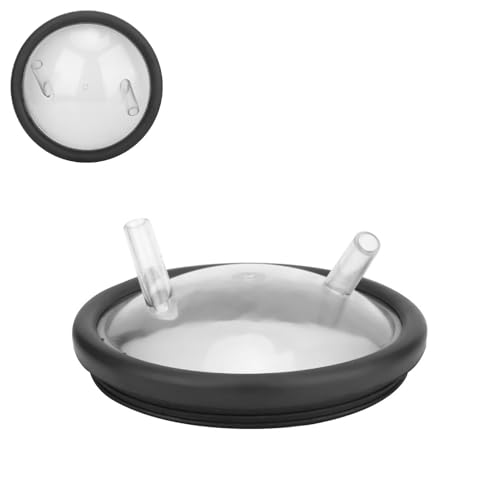 Milk Bucket Lid, Food Grade Transparent Milk Bucket Lid and Gasket with 2 Openings Fits 25 to 30 L Milking Machine Buckets, Dishwasher Safe