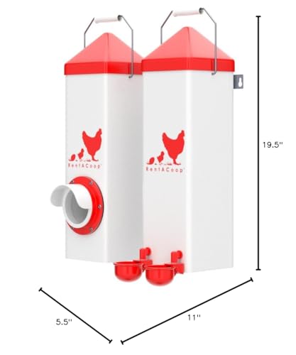 RentACoop High Rise 2 Gallon Chicken Waterer and 10lb Feeder Set