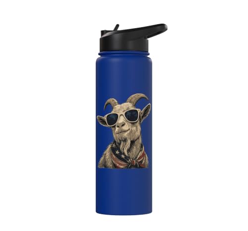 Goat Sunglasses USA Stainless Steel Insulated Water Bottle - color: Royal Blue