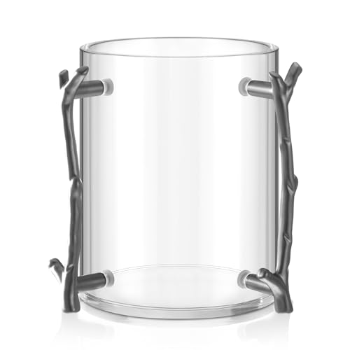 Dingion Judaica Hand Washing Cup for Netilat Yadayim,Silver Handle | Clear Acrylic Judaica Hand Washing Cup Stable Dual Silver Handle 5 Inch Netilat Yadayim Cup Traditional Jewish Ritual Kohanim - color: Silver Handle