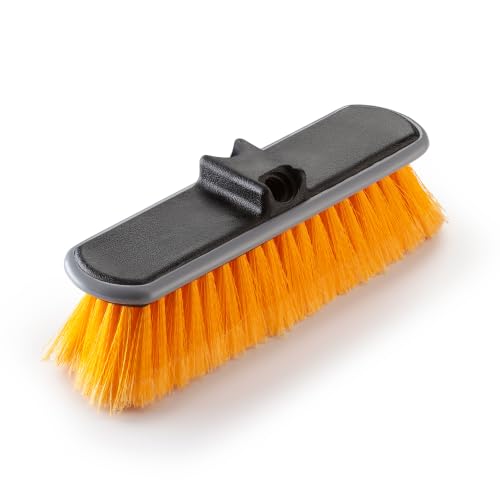 Medium Bristle Deck Scrub Brush - Composite Deck Brush Head & Vinyl Siding Brush // Boat Scrub Brush, Roof Brush for Extension Pole // Exterior, Patio & Deck Cleaning Brush (Pole Sold Separately) | Composite Deck Brush Head // Boat Scrub Brush, Roof Brush