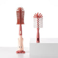 Silicone Baby Bottle Brush with Stand, Water Bottle Brush Cleaner Set | Cup Cleaning Brush, Multifunctional Cleaning Brush Set - color: Pink 1