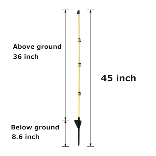45 inch Electric Fence Posts Step in Fiberglass Insulated Plastic Electric Fence with Post, Electric Fence Stakes for Dogs, 50 Pack - color: 45 INCH, size: 50 pcs