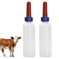 2 Pack Calf Nursing Bottle 500ml, Livestock Feeding Bottle for Orphaned | Rubber Nipple No Latex Chew Resistant, Calf Lamb Pig Puppy Kitten Goat Sheep Farm Animal Supplies (500ml) - size: 500ml