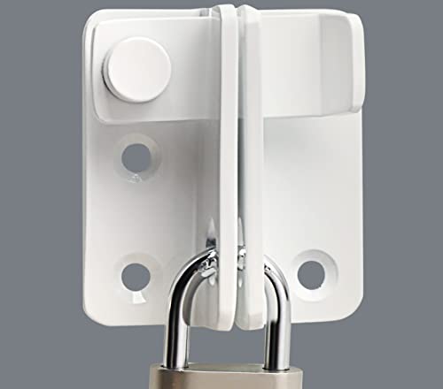 Alise White Flip Latch Gate Latch,Shed Door Latch Barn Door Lock,L-Size | Stainless Steel Door Lock Latches for Wooden Fence Shed Barn Chicken Dog Cage Window Cabinet Backyard Garage - color: White, size: Large Size (SS)