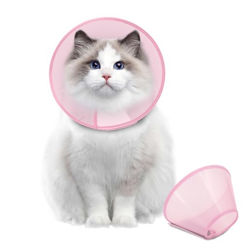 Supet Dog Cone Collar Adjustable After Surgery, Comfortable Pet Recovery Collar & Cone for Large Medium Small Dogs, Elizabethan Dog Neck Collar Plastic Practical - color: Pink, size: XS(Neck: 9.5~11.5")