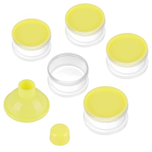 Accmor Formula Dispenser On The Go, 5 Compartments Stackable Formula Container for Travel, Baby Milk Powder Kids Snack Container, BPA Free - color: Yellow-1pc