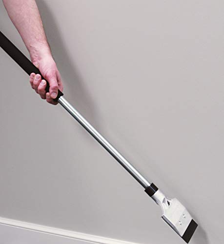 Red Devil 2108 Long Handle Heavy Duty Floor Scraper with 4-Inch Double Edge Steel Blade, Cushioned Grip Handle for Tile, Linoleum, and Carpet Removal - size: 1 Pack, style: Long Handle