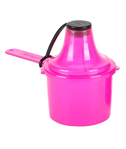 Measuring Scoop & Funnel - Travel Cap Spoon Pink 1-Pack 90cc | 2-in-1 scoop & funnel system, Airtight leak-resistant travel cap, Extended long handle, USA made food grade plastic - color: Pink, size: 90 mL | 6 tbsp | 3 fl oz | 3/8 cup