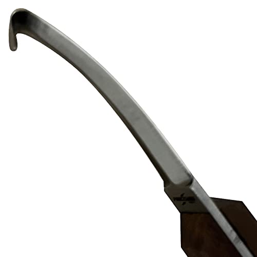 Farrier Tool - Japanese Stainless Steel Double Edge Sharp Hoof Knife - Smooth Wooden Handle Made of Premium Materials