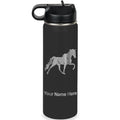 LaserGram Personalized 20oz Water Bottle, Horse (Black) | Engraved Gift, Vacuum Insulated Stainless Steel, Flip-Top Straw Lid, Laser Engraved With Your Name - color: Black, size: 20 Ounces